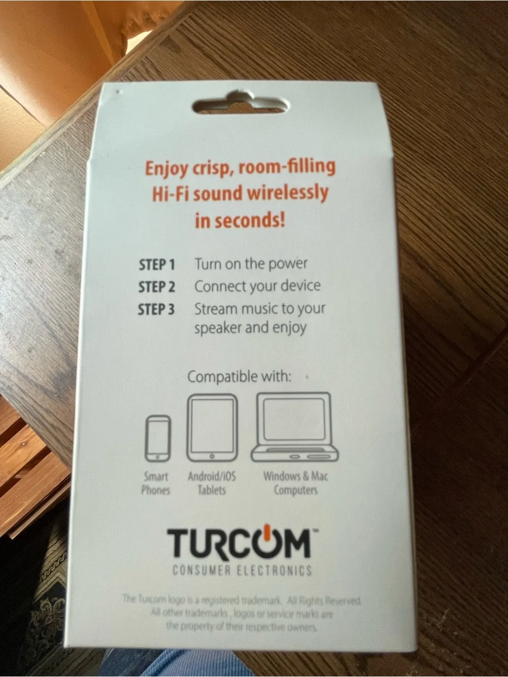 Turcom Wireless Portable Speaker — Black with Blue Trim - Picture 3 of 4